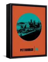 Pittsburgh Circle Poster 1-NaxArt-Framed Stretched Canvas