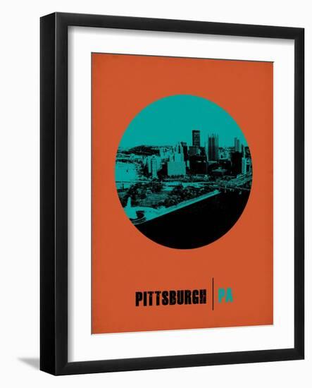 Pittsburgh Circle Poster 1-NaxArt-Framed Art Print