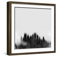 Pittsburgh City Skyline - Black-NaxArt-Framed Art Print