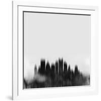 Pittsburgh City Skyline - Black-NaxArt-Framed Art Print