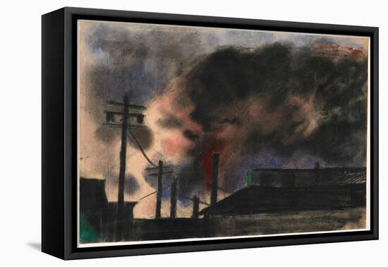 Pittsburgh Factory Scene, 1915-20 (Pastel & Charcoal)-Joseph Stella-Framed Stretched Canvas