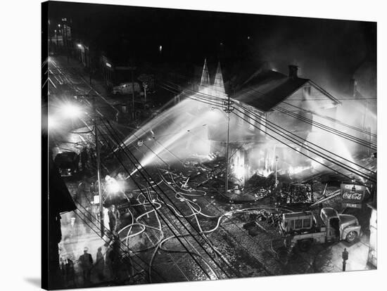 Pittsburgh Firemen in Action-null-Stretched Canvas