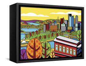 Pittsburgh Incline Autumn Pop-Ron Magnes-Framed Stretched Canvas