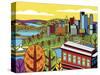 Pittsburgh Incline Autumn Pop-Ron Magnes-Stretched Canvas