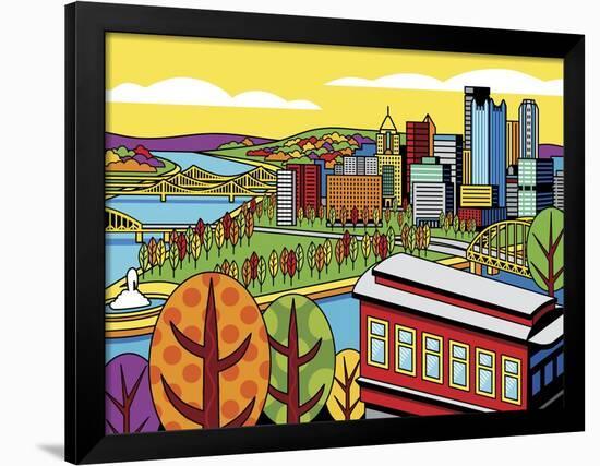 Pittsburgh Incline Autumn Pop-Ron Magnes-Framed Giclee Print