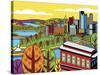 Pittsburgh Incline Autumn Pop-Ron Magnes-Stretched Canvas