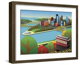 Pittsburgh Incline Autumn-Ron Magnes-Framed Giclee Print