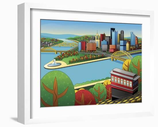 Pittsburgh Incline Autumn-Ron Magnes-Framed Giclee Print