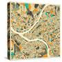 Pittsburgh Map-Jazzberry Blue-Stretched Canvas