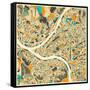 Pittsburgh Map-Jazzberry Blue-Framed Stretched Canvas