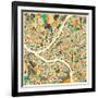 Pittsburgh Map-Jazzberry Blue-Framed Art Print