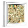 Pittsburgh Map-Jazzberry Blue-Framed Art Print