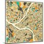 Pittsburgh Map-Jazzberry Blue-Mounted Art Print