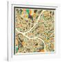 Pittsburgh Map-Jazzberry Blue-Framed Art Print