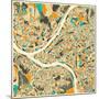 Pittsburgh Map-Jazzberry Blue-Mounted Art Print