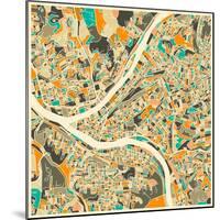 Pittsburgh Map-Jazzberry Blue-Mounted Art Print