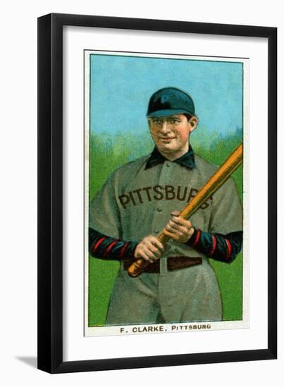 Pittsburgh, PA, Pittsburgh Pirates, F. Clark, Baseball Card-Lantern Press-Framed Art Print