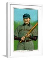 Pittsburgh, PA, Pittsburgh Pirates, F. Clark, Baseball Card-Lantern Press-Framed Art Print
