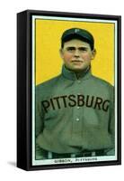Pittsburgh, PA, Pittsburgh Pirates, George Gibson, Baseball Card-Lantern Press-Framed Stretched Canvas
