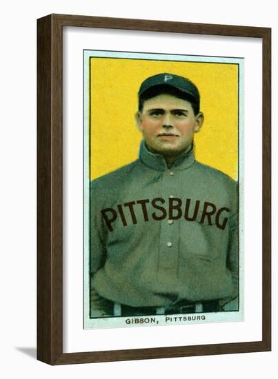 Pittsburgh, PA, Pittsburgh Pirates, George Gibson, Baseball Card-Lantern Press-Framed Art Print