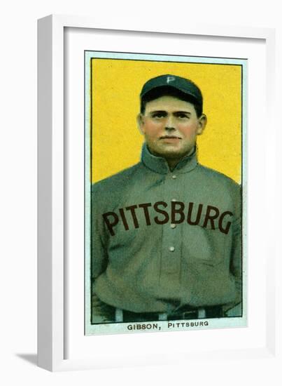 Pittsburgh, PA, Pittsburgh Pirates, George Gibson, Baseball Card-Lantern Press-Framed Art Print