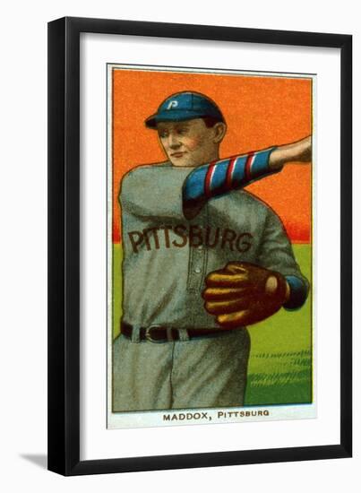 Pittsburgh, PA, Pittsburgh Pirates, Nick Maddox, Baseball Card-Lantern Press-Framed Art Print