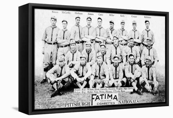 Pittsburgh, PA, Pittsburgh Pirates, Team Photograph, Baseball Card-Lantern Press-Framed Stretched Canvas