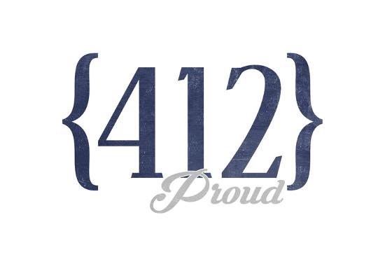 'Pittsburgh, Pennsylvania - 412 Area Code (Blue)' Art - Lantern Press ...