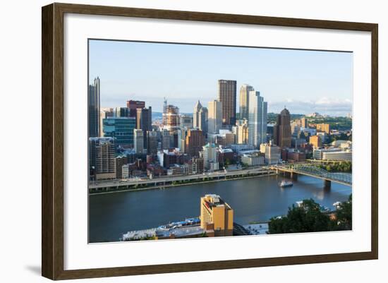 Pittsburgh, Pennsylvania, Downtown City and Rivers at Golden Triangle-Bill Bachmann-Framed Photographic Print