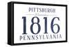 Pittsburgh, Pennsylvania - Established Date (Blue)-Lantern Press-Framed Stretched Canvas