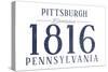 Pittsburgh, Pennsylvania - Established Date (Blue)-Lantern Press-Stretched Canvas