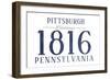 Pittsburgh, Pennsylvania - Established Date (Blue)-Lantern Press-Framed Art Print