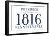 Pittsburgh, Pennsylvania - Established Date (Blue)-Lantern Press-Framed Art Print