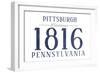 Pittsburgh, Pennsylvania - Established Date (Blue)-Lantern Press-Framed Art Print