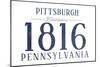 Pittsburgh, Pennsylvania - Established Date (Blue)-Lantern Press-Mounted Art Print