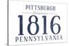 Pittsburgh, Pennsylvania - Established Date (Blue)-Lantern Press-Stretched Canvas