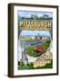 Pittsburgh, Pennsylvania - Montage Scenes-Lantern Press-Framed Art Print