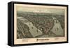 Pittsburgh, Pennsylvania - Panoramic Map-Lantern Press-Framed Stretched Canvas