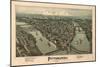 Pittsburgh, Pennsylvania - Panoramic Map-Lantern Press-Mounted Art Print