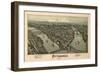 Pittsburgh, Pennsylvania - Panoramic Map-Lantern Press-Framed Premium Giclee Print