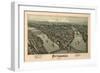 Pittsburgh, Pennsylvania - Panoramic Map-Lantern Press-Framed Premium Giclee Print