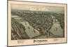 Pittsburgh, Pennsylvania - Panoramic Map-Lantern Press-Mounted Premium Giclee Print