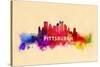 Pittsburgh, Pennsylvania - Skyline Abstract-Lantern Press-Stretched Canvas
