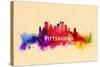 Pittsburgh, Pennsylvania - Skyline Abstract-Lantern Press-Stretched Canvas