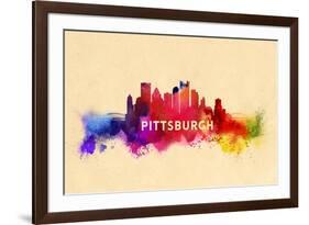 Pittsburgh, Pennsylvania - Skyline Abstract-Lantern Press-Framed Premium Giclee Print