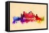 Pittsburgh, Pennsylvania - Skyline Abstract-Lantern Press-Framed Stretched Canvas