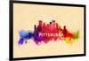 Pittsburgh, Pennsylvania - Skyline Abstract-Lantern Press-Framed Art Print