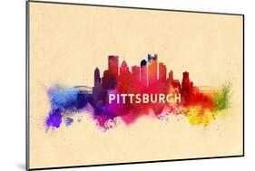 Pittsburgh, Pennsylvania - Skyline Abstract-Lantern Press-Mounted Art Print