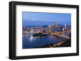 Pittsburgh, Pennsylvania, Skyline from Mt Washington of Downtown City-Bill Bachmann-Framed Premium Photographic Print