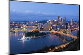 Pittsburgh, Pennsylvania, Skyline from Mt Washington of Downtown City-Bill Bachmann-Mounted Premium Photographic Print